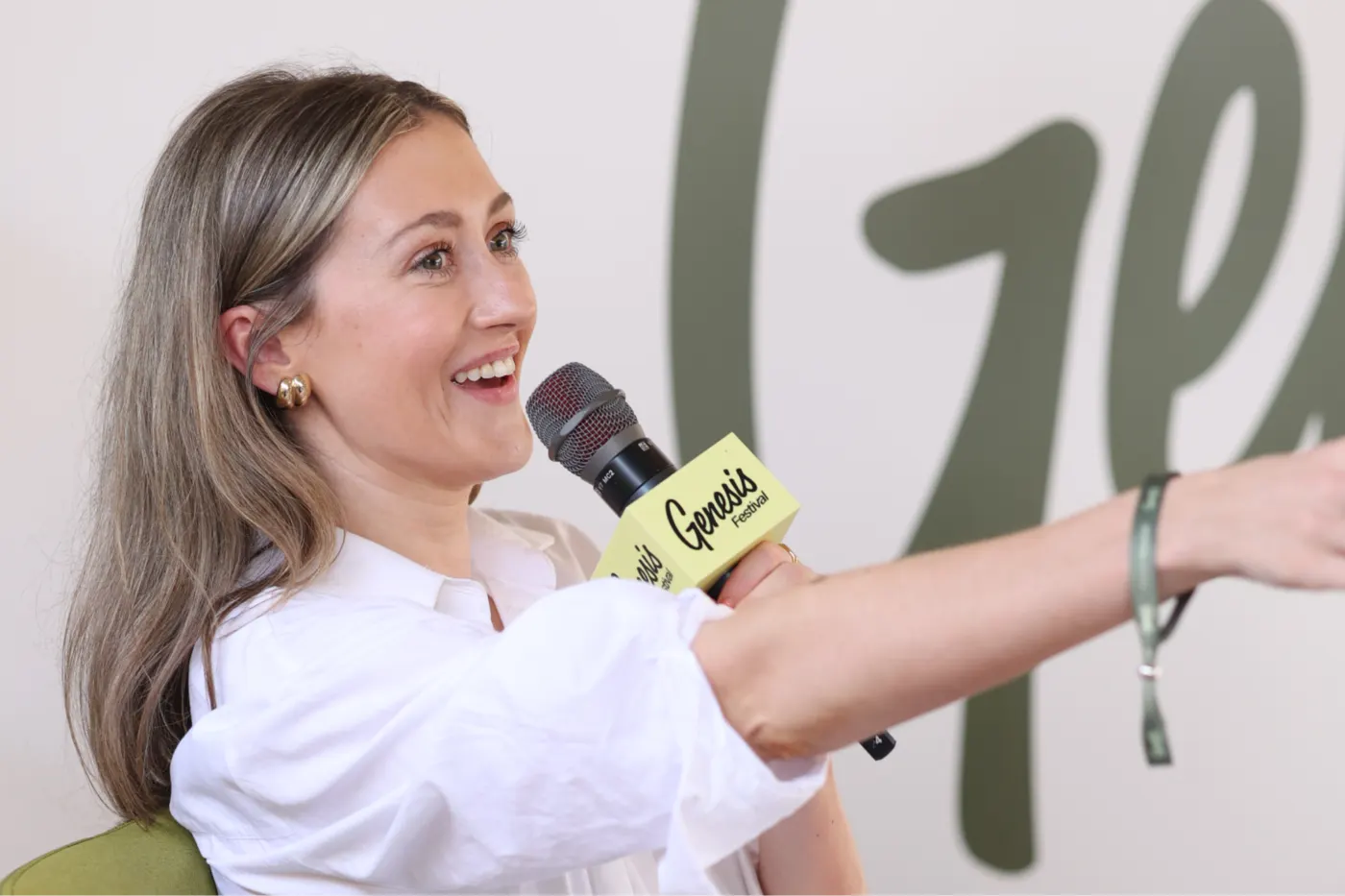 Genesis speaker leading a festival conversation